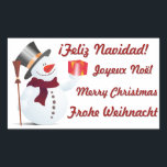 Schneemann / Snowman for Christmas / X-mas Rectangular Sticker<br><div class="desc">Schneemann / Snowman for Christmas / X-mas</div>