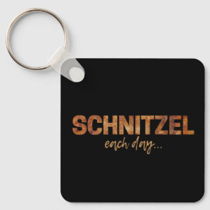 Schnitzel Each Day Funny Cutlet Escalope Design Key Ring