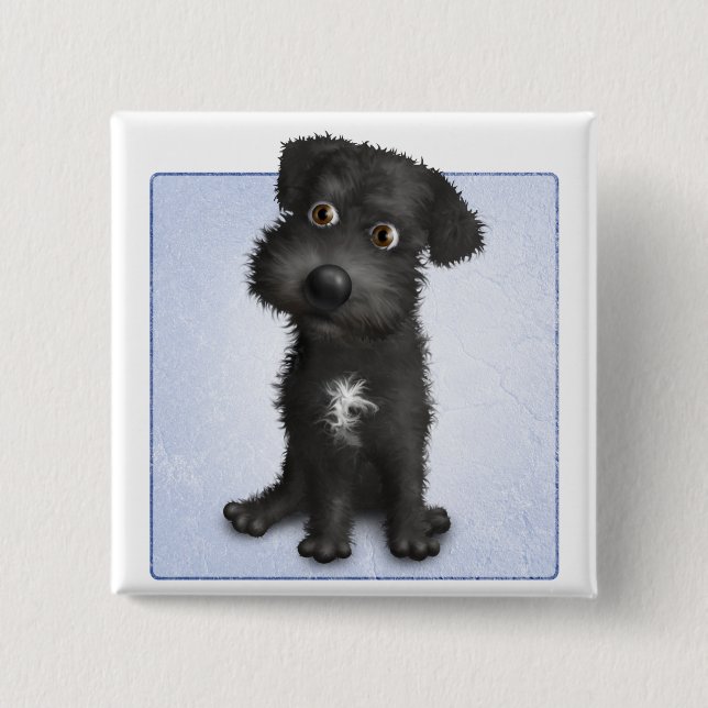 Schnoodle (Black) 15 Cm Square Badge (Front)