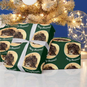 Schnoodle Dog Green Wrapping Paper