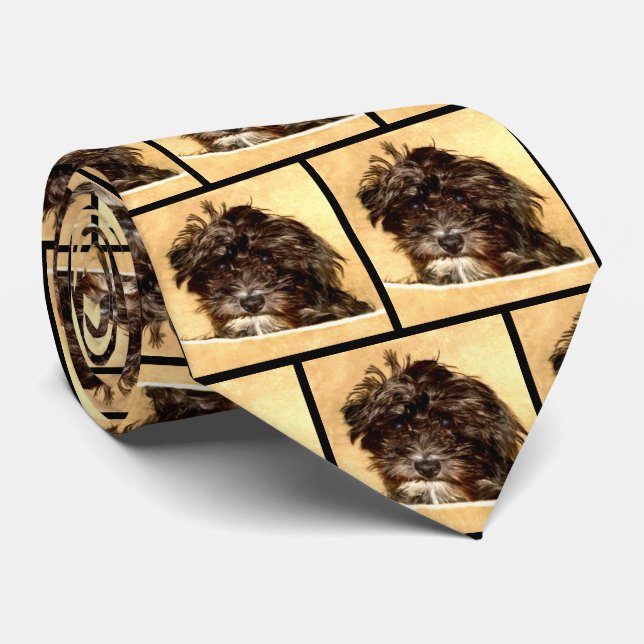 Schnoodle Dog Neck Tie (Rolled)