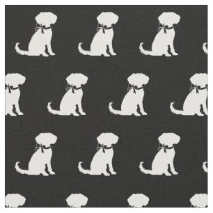 Schnoodle Dog Silhouette Pet Fabric