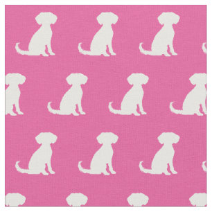 Schnoodle Dog Silhouette Pet Pink Fabric