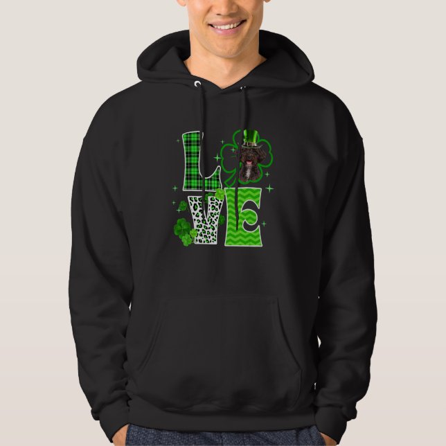 Schnoodle Shamrock Lucky C Irish St Patricks Day Hoodie (Front)
