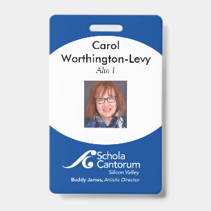 Schola CantorumSilicon Valley Member tag + lanyard ID Badge