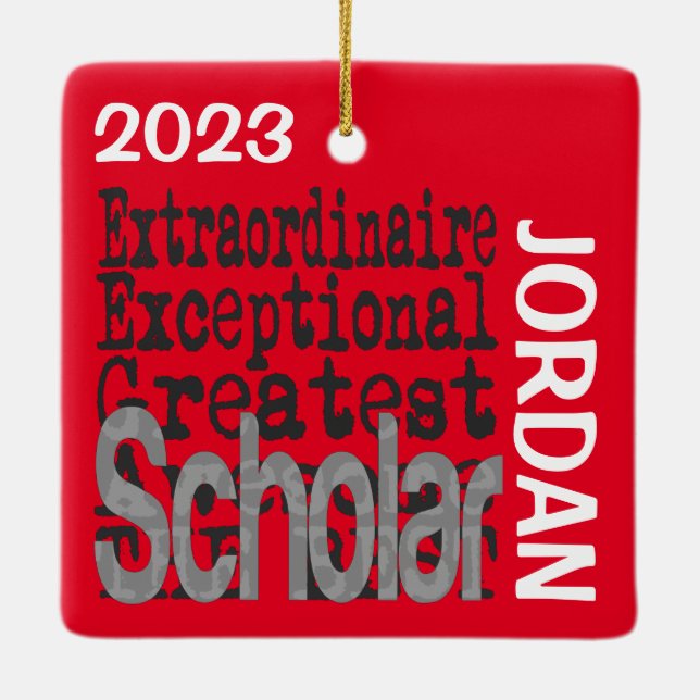 Scholar Extraordinaire CUSTOM Ceramic Ornament (Back)