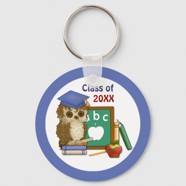 Scholar Owl Graduation Key Ring (Front)