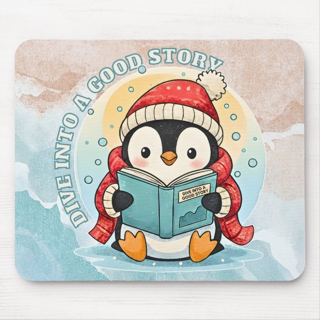 Scholar Penguin Storytime Artistic Mousepad (Front)