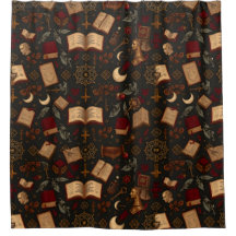 Scholarly Dark Academia Shower Curtain