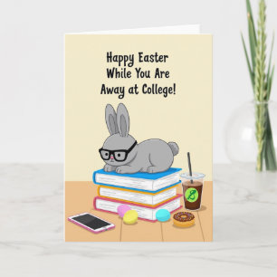 Scholarly Holiday Rabbit Card