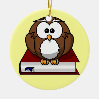 Scholarly Owl Ceramic Tree Decoration