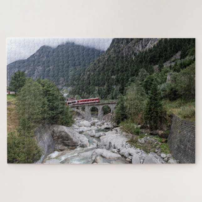 Schöllenen Gorge (German: Schöllenenschlucht) Jigsaw Puzzle (Horizontal)