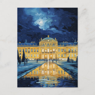 Schonbrunn Palace Vienna Night Watercolor Postcard