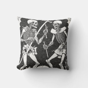 Schönes Vintage Gothik Skelett design Cushion