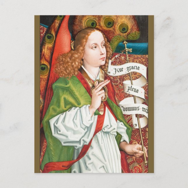 Schongauer Annunciation angel CC1184 Orlier altar Postcard (Front)