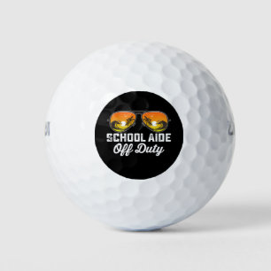 School Aide Off Duty Sunglasses Last Day Of School Golf Balls