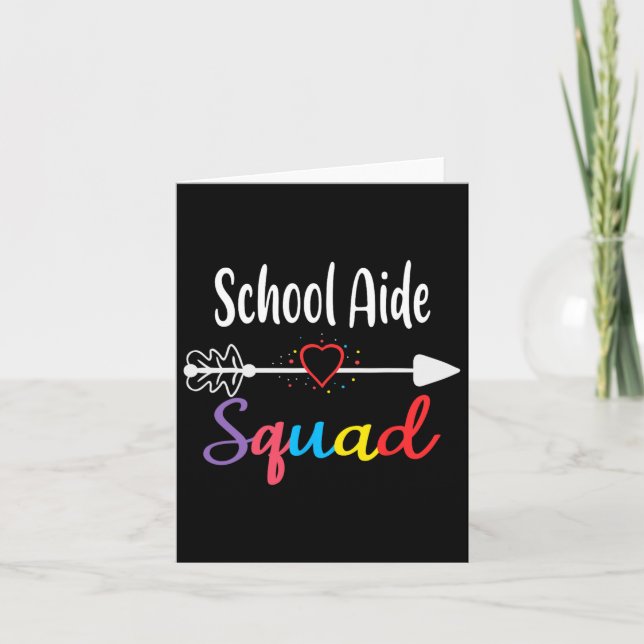 School Aide Squad Fun Ck To School Teacher Supplie Card (Front)