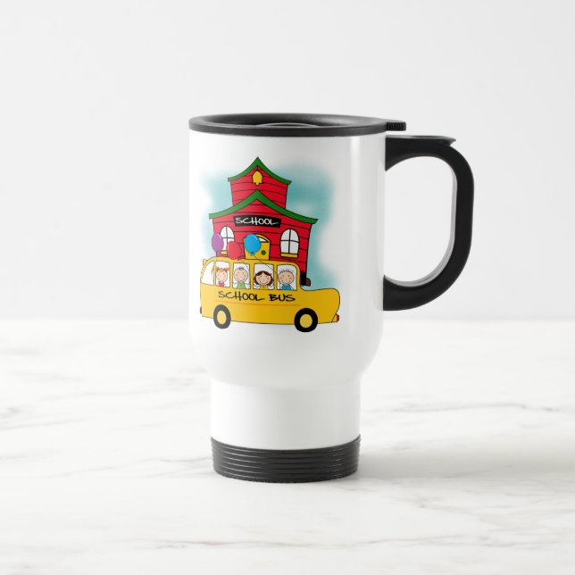 School and School Bus T-shirts and Gifts Travel Mug (Right)
