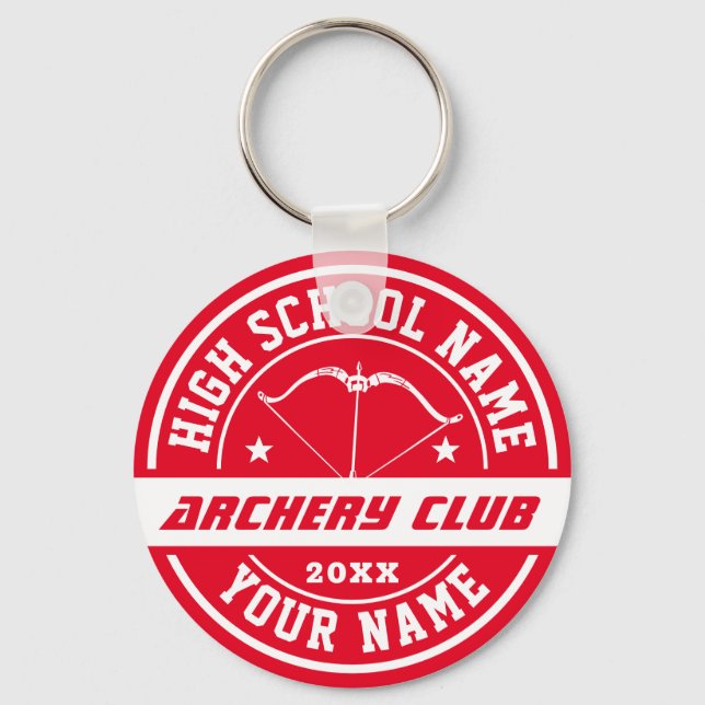 School Archery Club Personalised Sports Key Ring (Front)