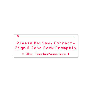 School Assignment Review and Custom Name Self-inking Stamp