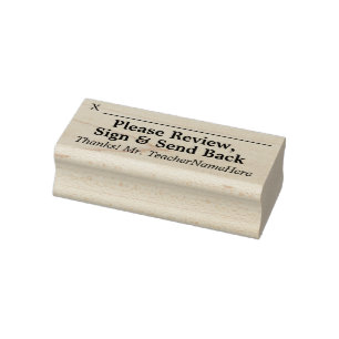 School Assignment Review + Teacher Name Rubber Stamp