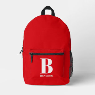 School backpack with the first letter of the name