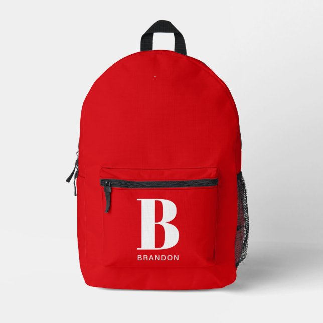 School backpack with the first letter of the name (Front)