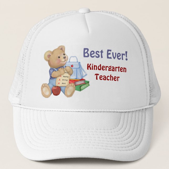 School Bear - Kindergarten Trucker Hat (Front)