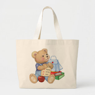 School Bear Large Tote Bag