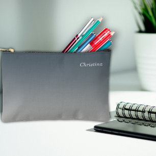 School Black Ombre Custom Name Accessory Pouch