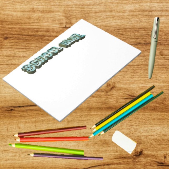 School Bluz-3D Notepad (This notepad has the School Bluz-3D design on every page!)