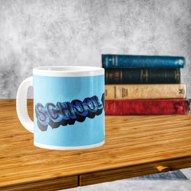 School Bluz-3DII  Large Coffee Mug (This cool mug fits right, into your hectic, school schedule!)