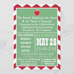 School Board Member Retirement Party Invitation