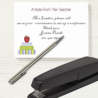School Book Stack Teacher's Note Pad