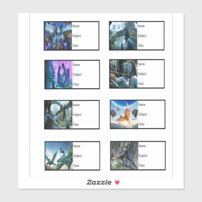 School Book Stickers - Avatar (Sheet)