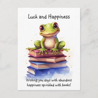 School Books Frog Postcard