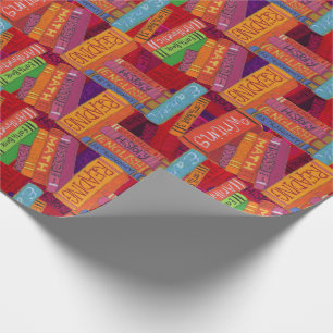 School Books Pattern Wrapping Paper