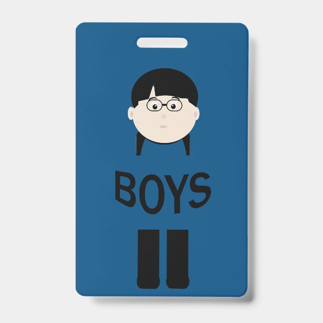 School Boys Room Hall Pass ID Badge (Front)