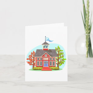School Building Note Cards