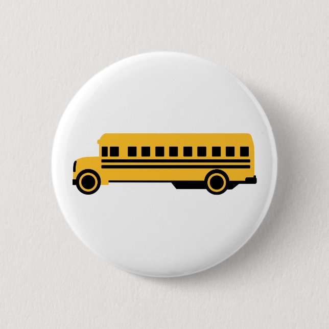 School bus 6 cm round badge (Front)