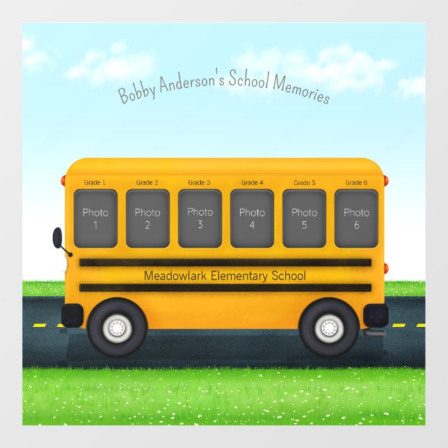 School Bus 6 Photo Frame Custom Kid's Memories (Sheet)