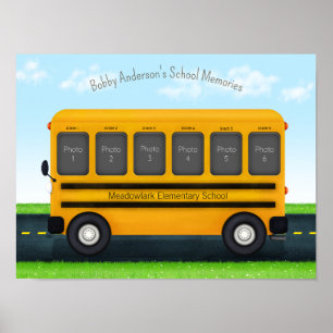 School Bus 6 Photo Frame Custom Kid's Memories Pos Poster