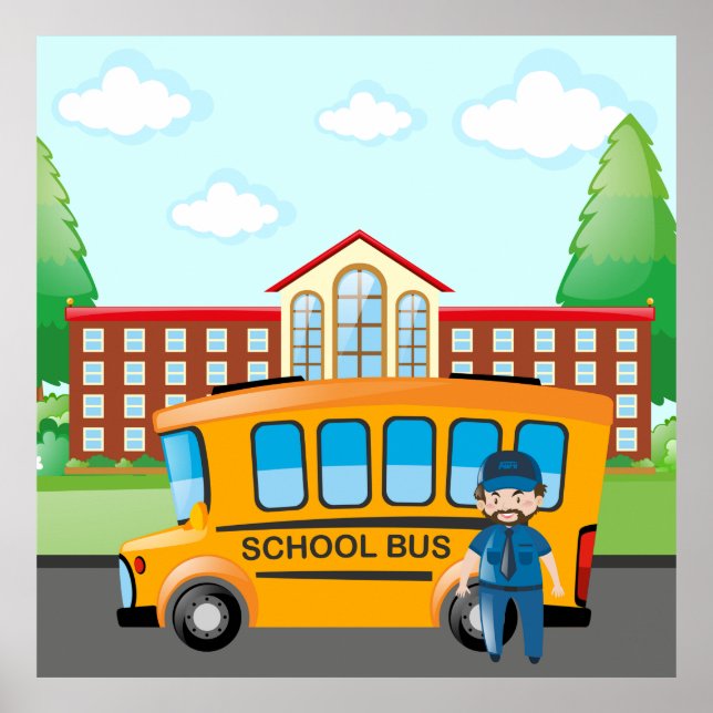 School Bus And Driver Poster (Front)