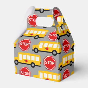 School Bus and Stop Sign Favour Box