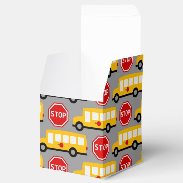 School Bus and Stop Sign Favour Box (Opened)