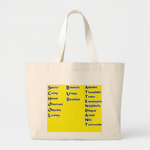 School Bus Attendant Large Tote Bag