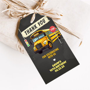 School Bus Birthday Party Favour Tags