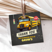 School Bus Birthday Party Square