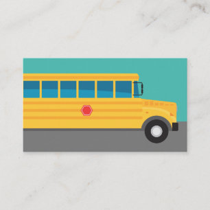 School Bus Business Cards - Yellow Blue