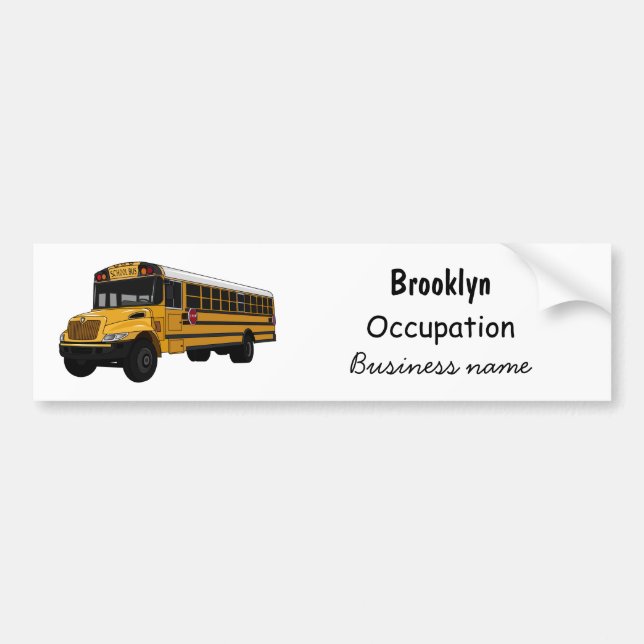 School bus cartoon illustration bumper sticker (Front)